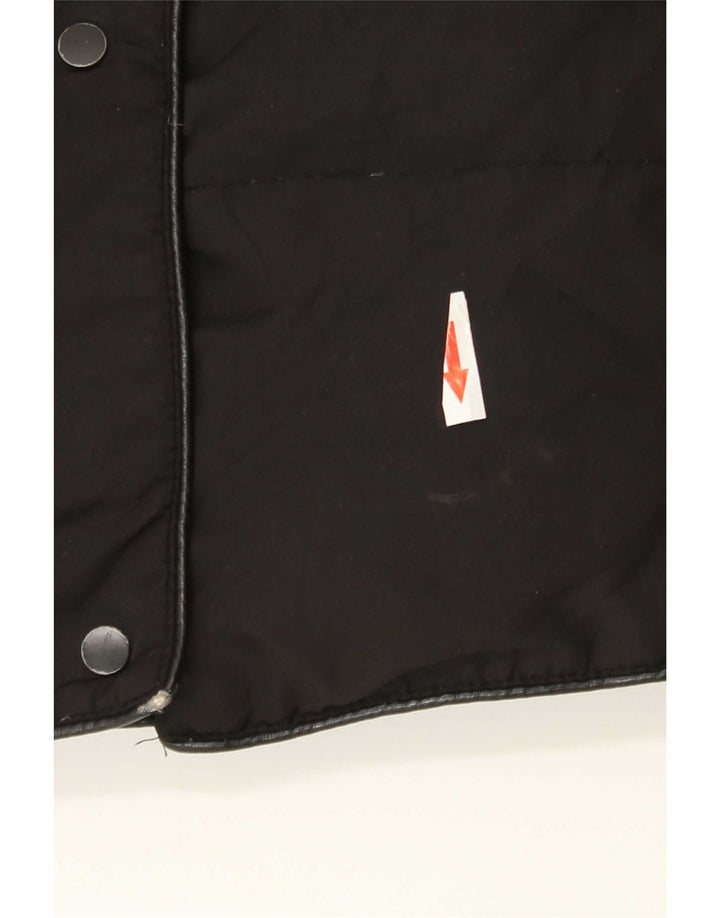 Casaco acolchoado com capuz feminino Zara Reino Unido 14 grande preto