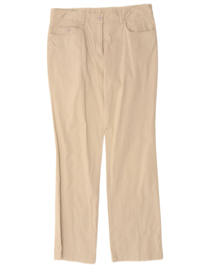 Calça casual feminina Paul & Shark com bootcut IT 44 médio W32 L29 bege