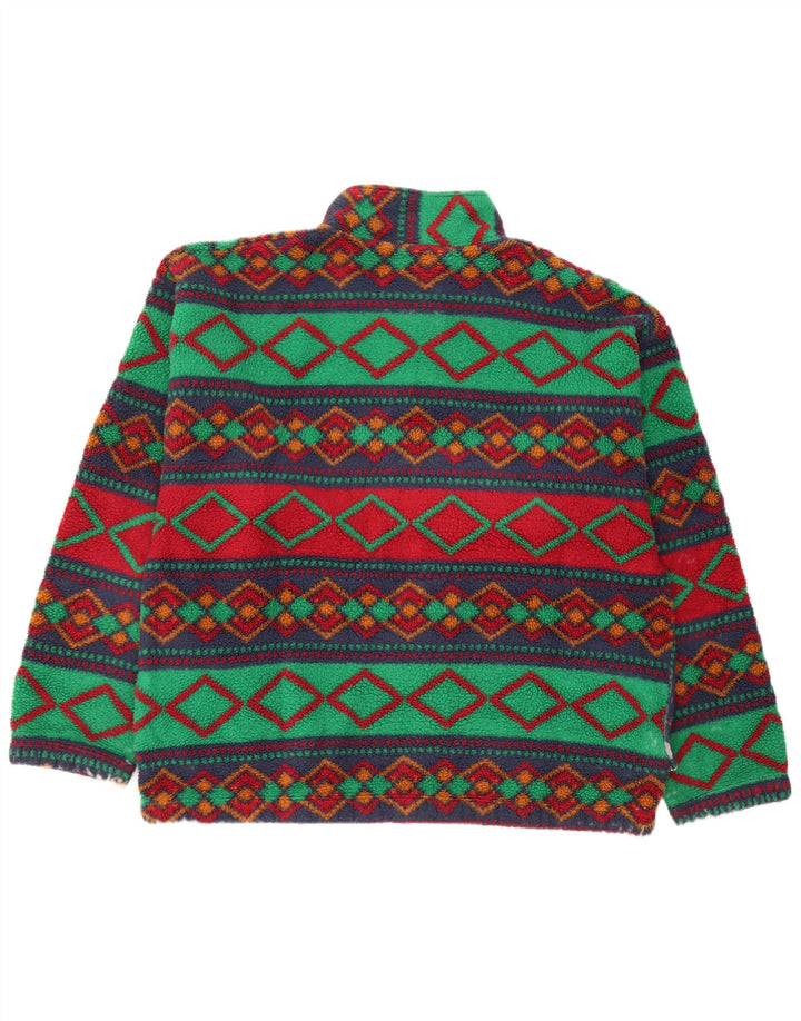 Jaqueta masculina vintage de lã UK 42 XL multicolorida geométrica