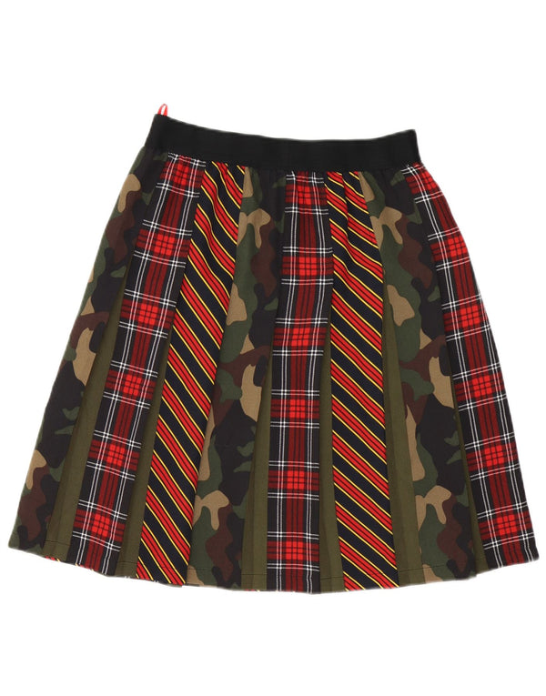Saia feminina Benetton A-Line pequena W26 poliéster camuflado multicolorido
