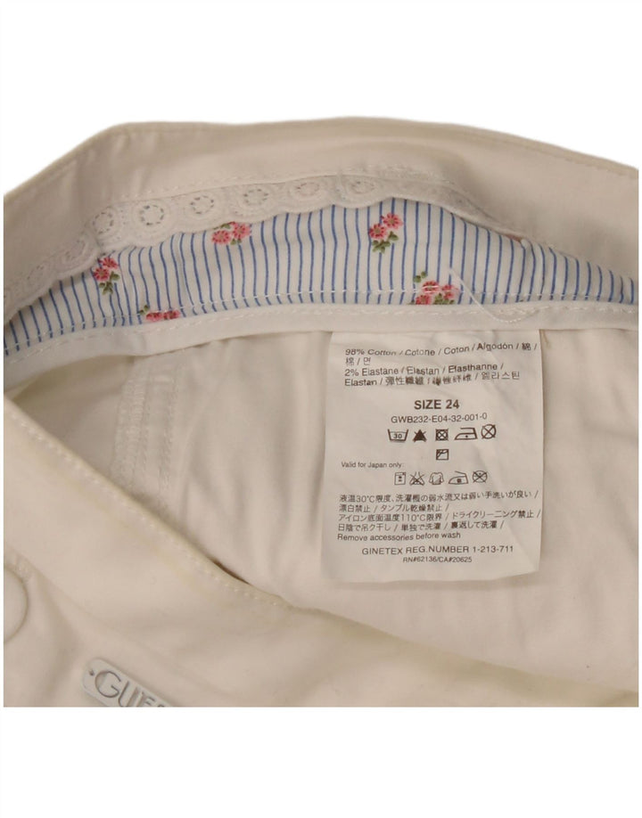 Guess Calça Capri Feminina W24 L18 Algodão Branco