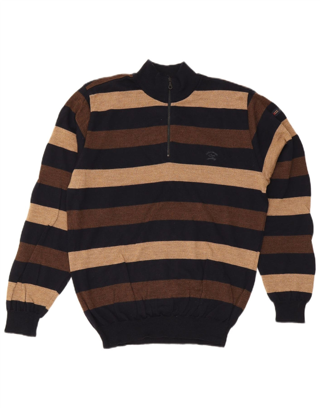 Suéter masculino Paul & Shark Yachting com zíper e gola grande multicolorido