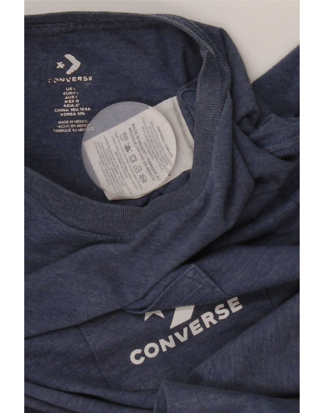 Camiseta masculina Converse Top grande algodão azul