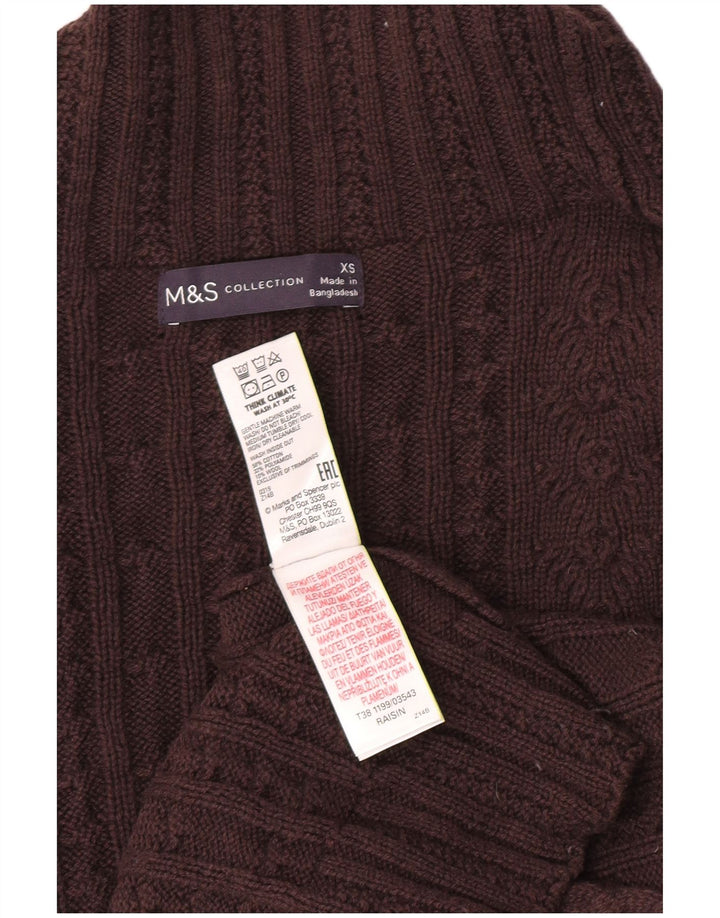 Suéter feminino Marks & Spencer com gola alta e gola tartaruga Reino Unido 6 XS marrom