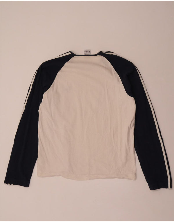 Adidas Mens Top Manga Longa XL Branco Colourblock Algodão