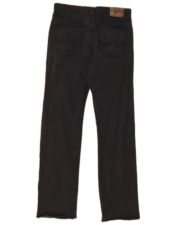 Wrangler Calça masculina reta casual W30 L32 algodão preto