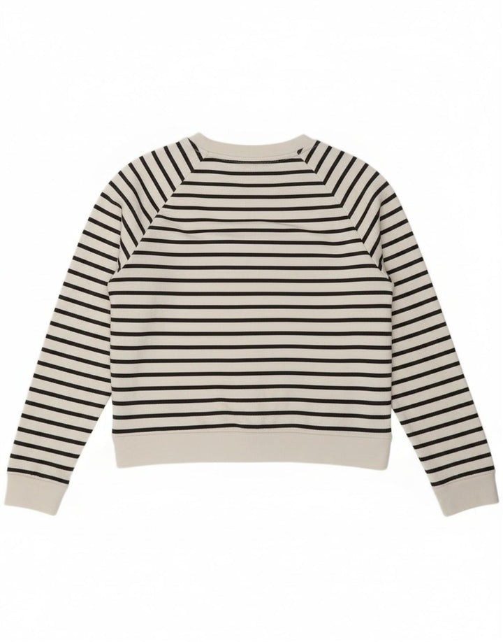 Moletom gráfico feminino Levi's Jumper UK 14 Médio listrado branco náutico
