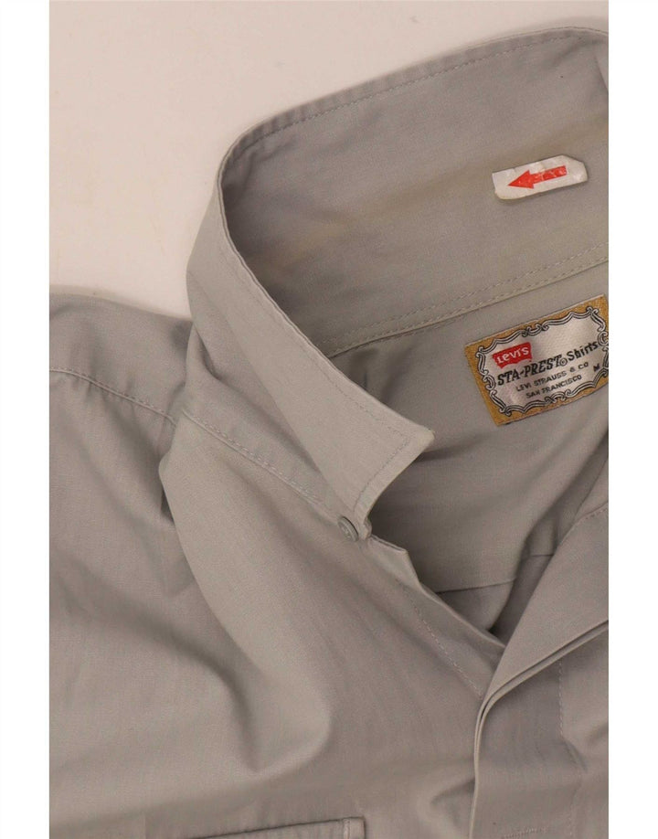 Camisa masculina de manga curta Levi's cinza médio algodão