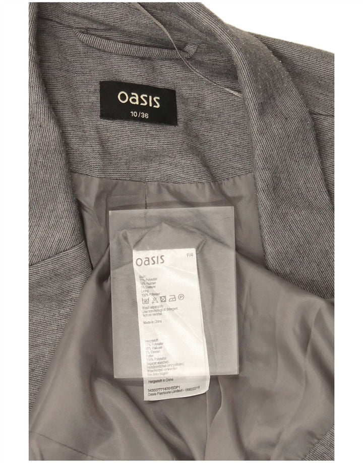 Jaqueta blazer aberta feminina Oasis UK 10 poliéster cinza pequeno