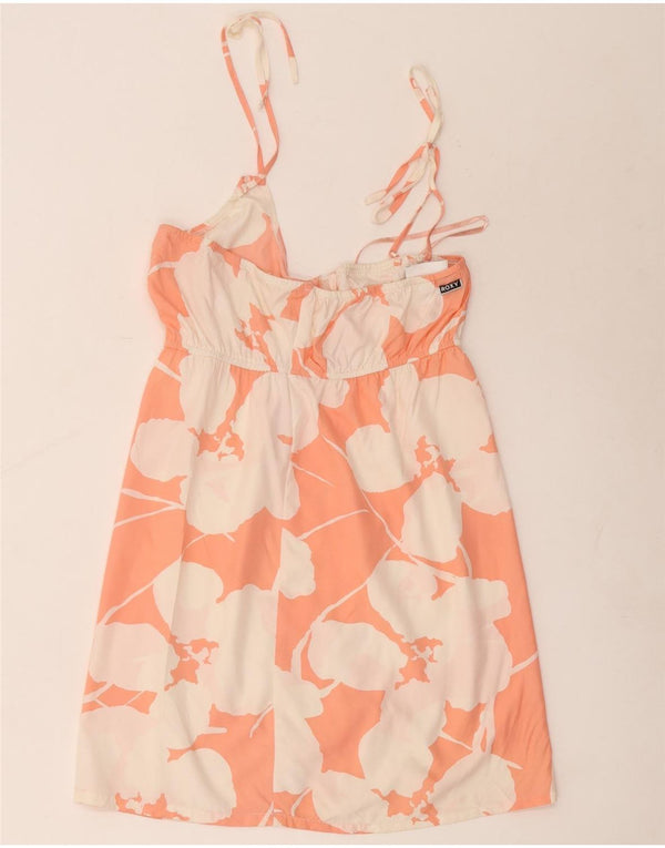 Vestido de verão feminino Roxy UK 12 poliéster floral rosa médio