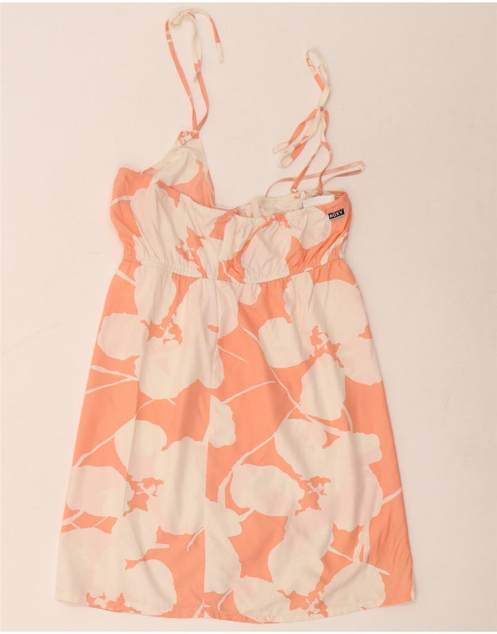 Vestido de verão feminino Roxy UK 12 poliéster floral rosa médio
