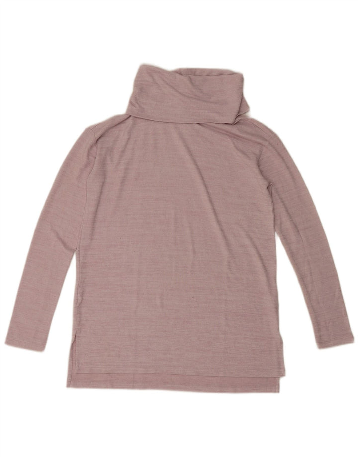 Manga longa superior desproporcionada feminina da Gap UK 10 poliéster manchado rosa pequeno