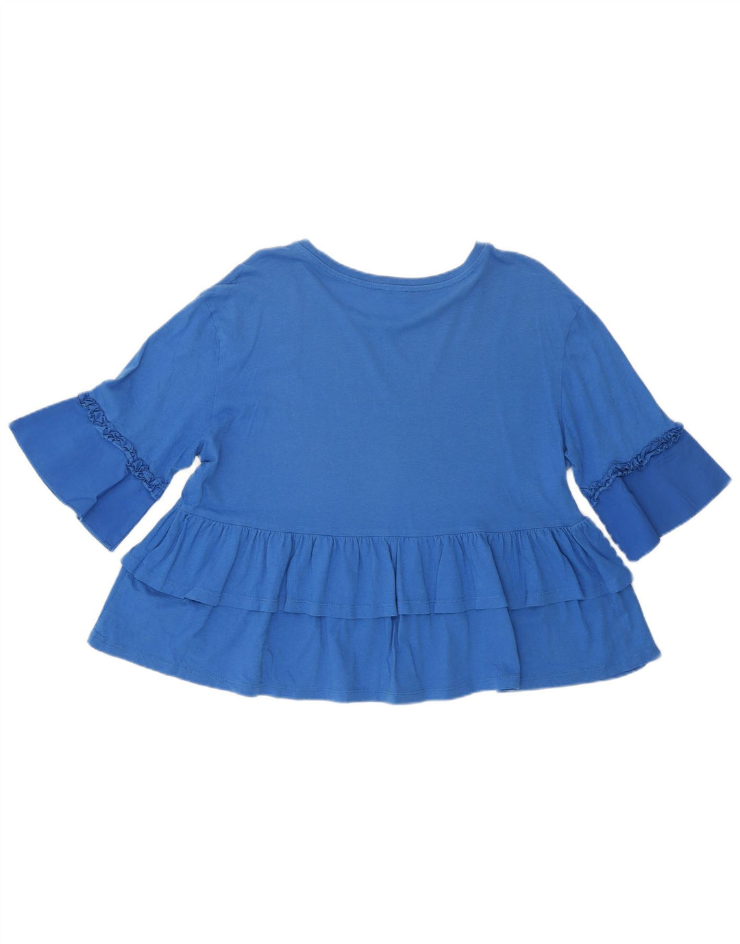 Camiseta feminina Benetton Crop Top UK 12 Azul Médio