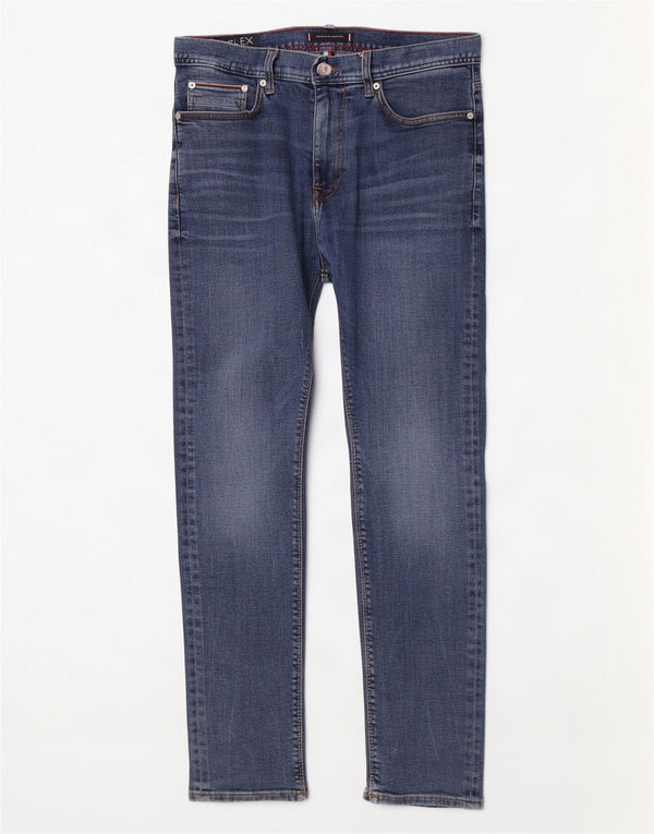 Tommy Hilfiger Masculino Bleecker Stretch Slim Jeans W34 L30 Azul Algodão