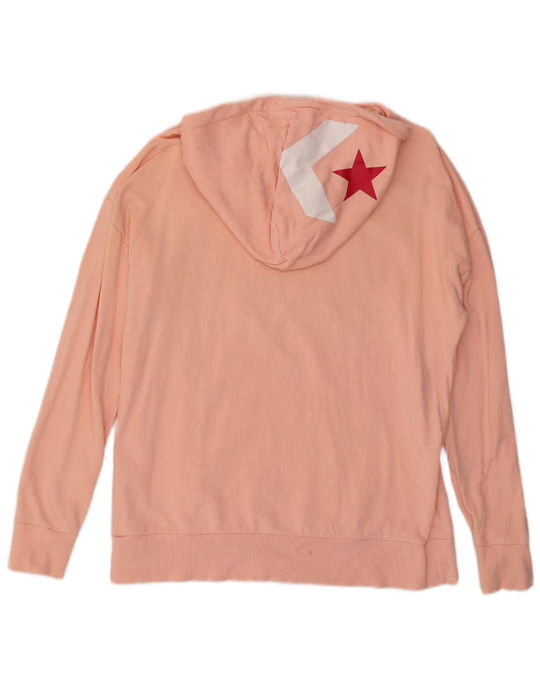Suéter com capuz gráfico masculino CONVERSE médio algodão rosa