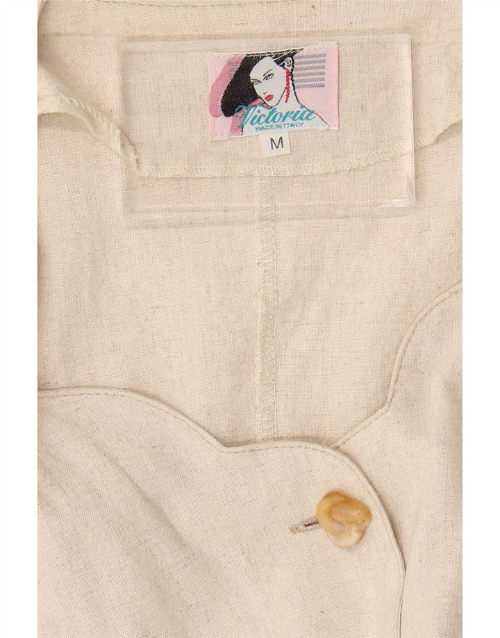 Vestido camisa feminino vintage UK 14 bege médio
