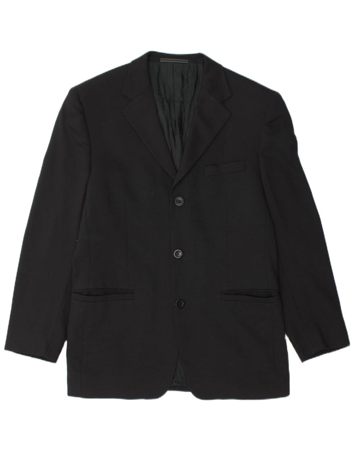Jaqueta Blazer Masculina Versace com 3 Botões IT 48 Lã Preta Média