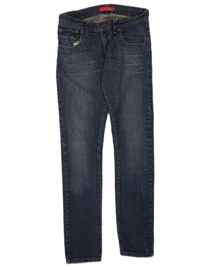 Calça jeans feminina Levi's 504 Tilted Slim US 5 médio W30 L32 azul algodão