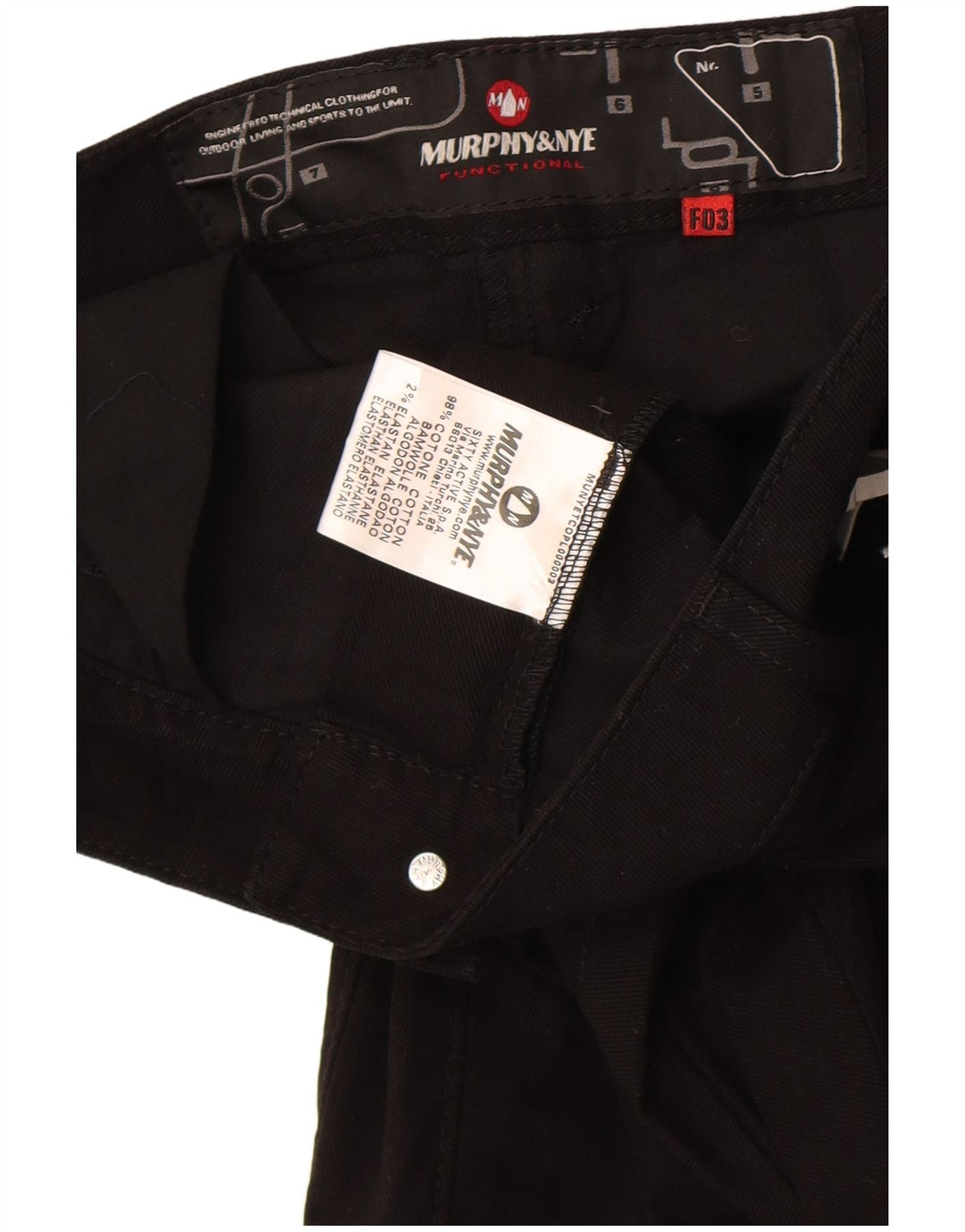 Calça casual feminina Murphy & Nye W33 L33 algodão preto