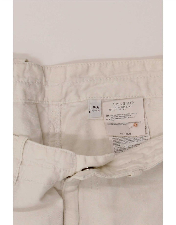 Shorts Chino Armani Boys 15-16 Anos W32 Algodão Branco