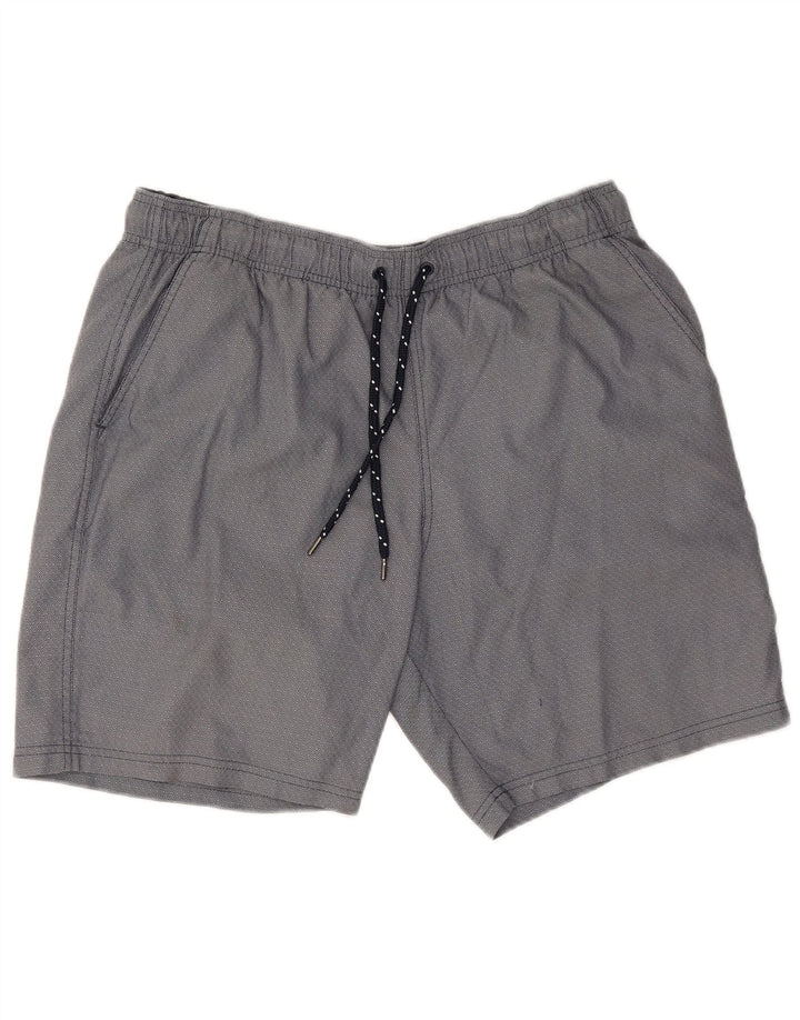Shorts esportivos masculinos Marks & Spencer grande algodão geométrico azul marinho
