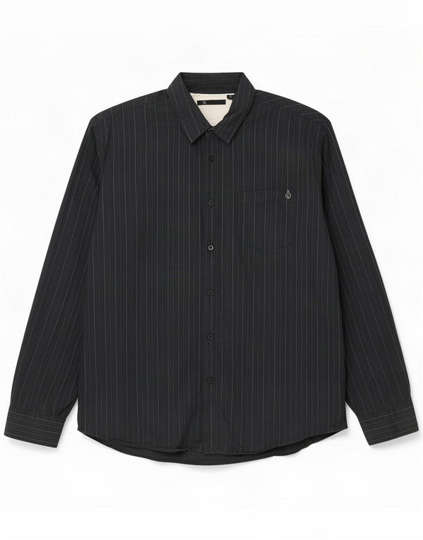 Camisa masculina Volcom XL preta listrada de algodão