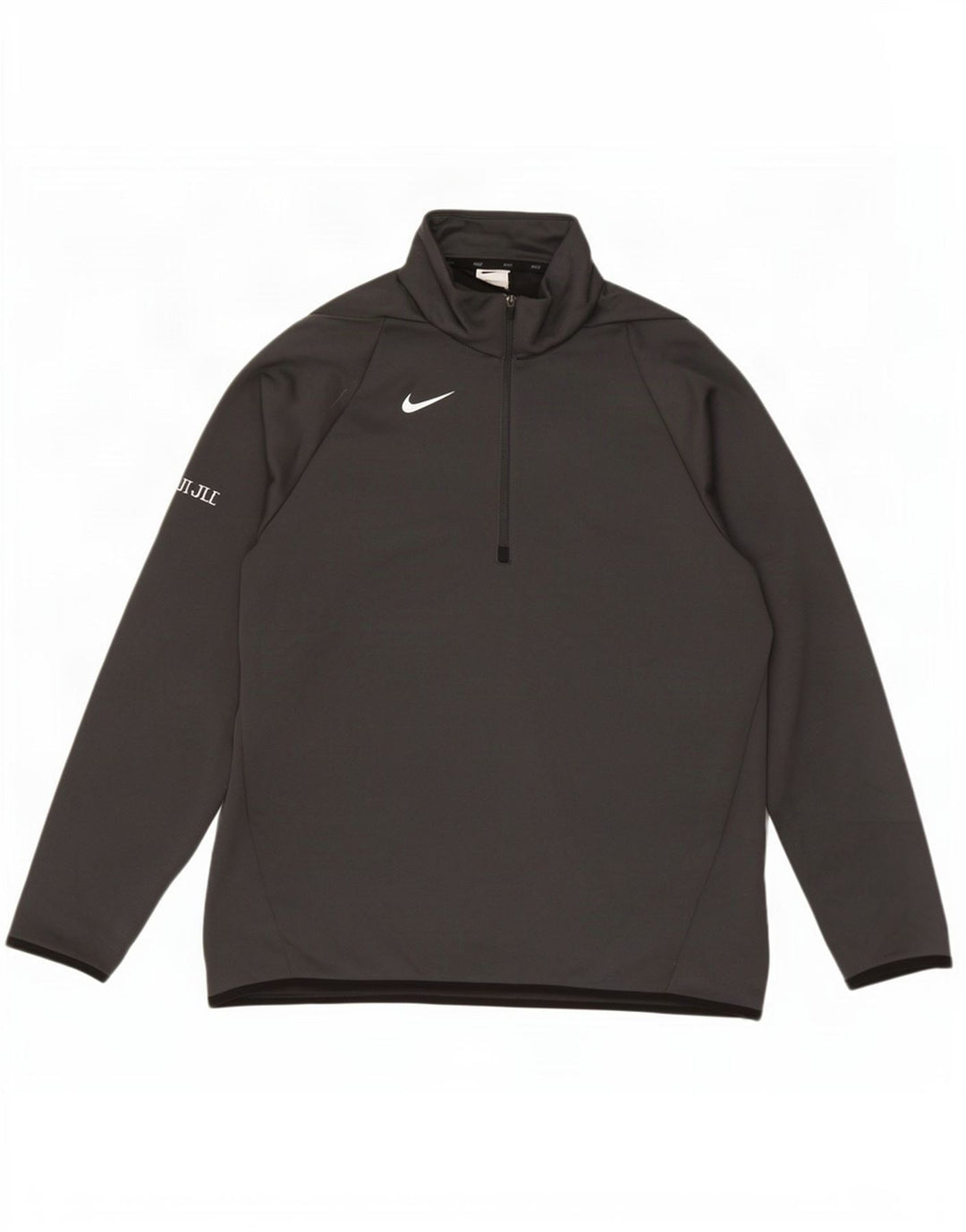 Pulôver masculino Nike Dri Fit com decote em zíper, moletom grande cinza poliéster