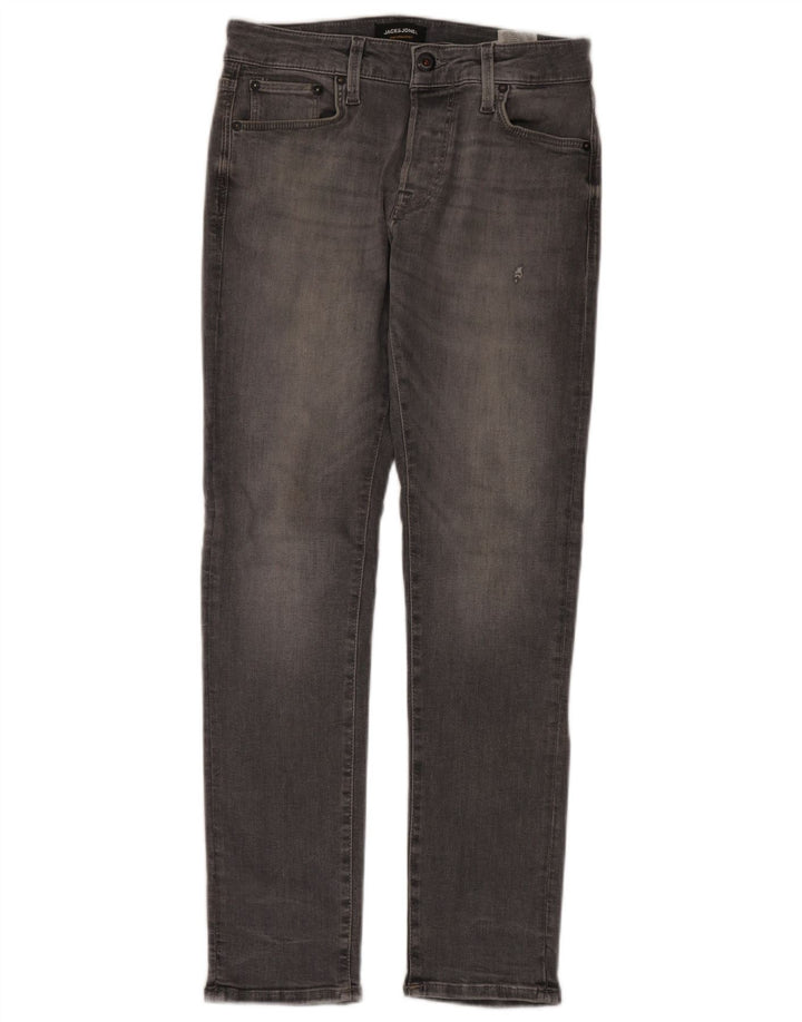 Jeans JACK & JONES masculino slim W28 L30 algodão cinza