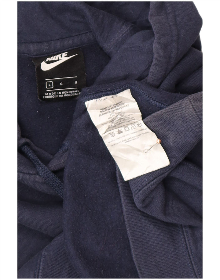 NIKE Mens Hoodie Jumper Grande Algodão Azul Marinho