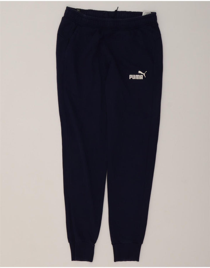 Calça de treino masculina Puma Joggers médio azul marinho algodão
