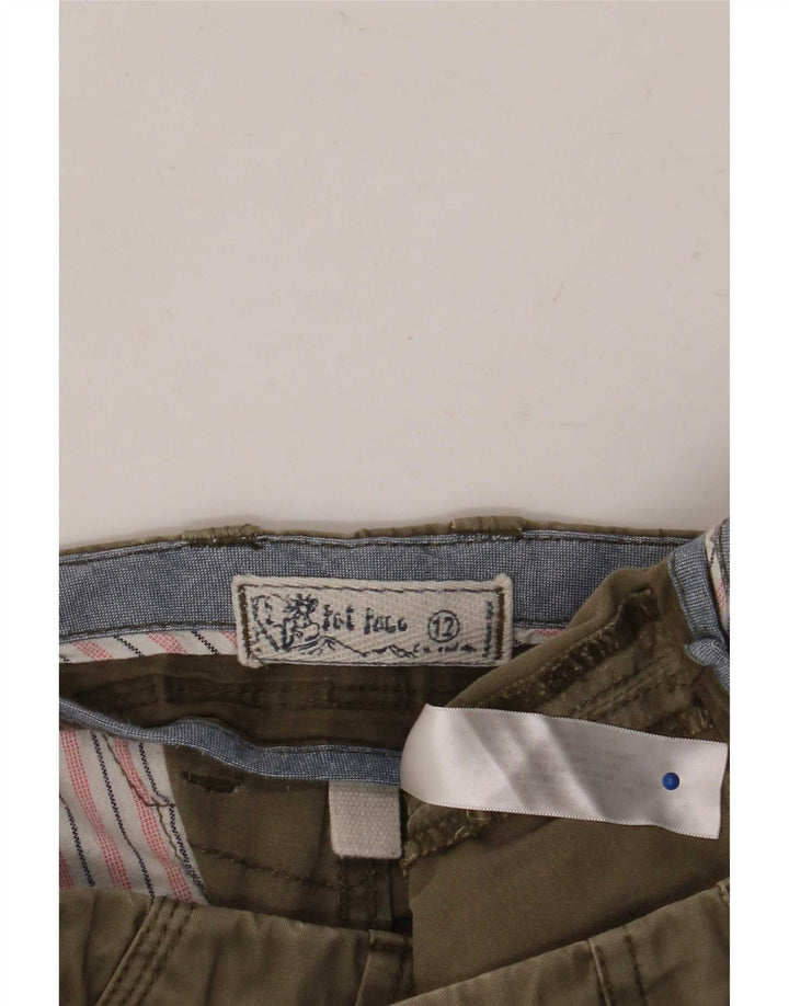 Shorts cargo feminino Fat Face UK 12 médio W32 algodão cáqui
