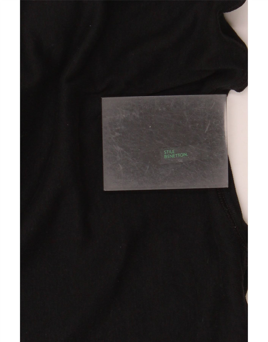 Camiseta feminina gráfica BENETTON UK 8 pequena preta