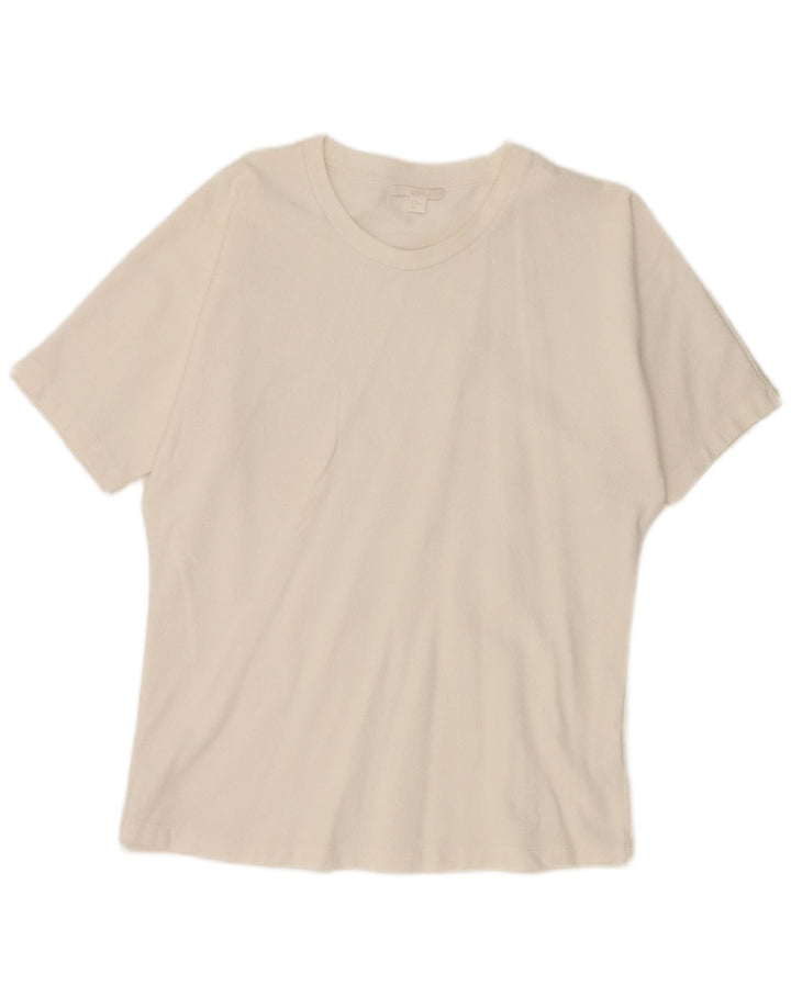 Camiseta feminina Cos UK 14 algodão branco médio