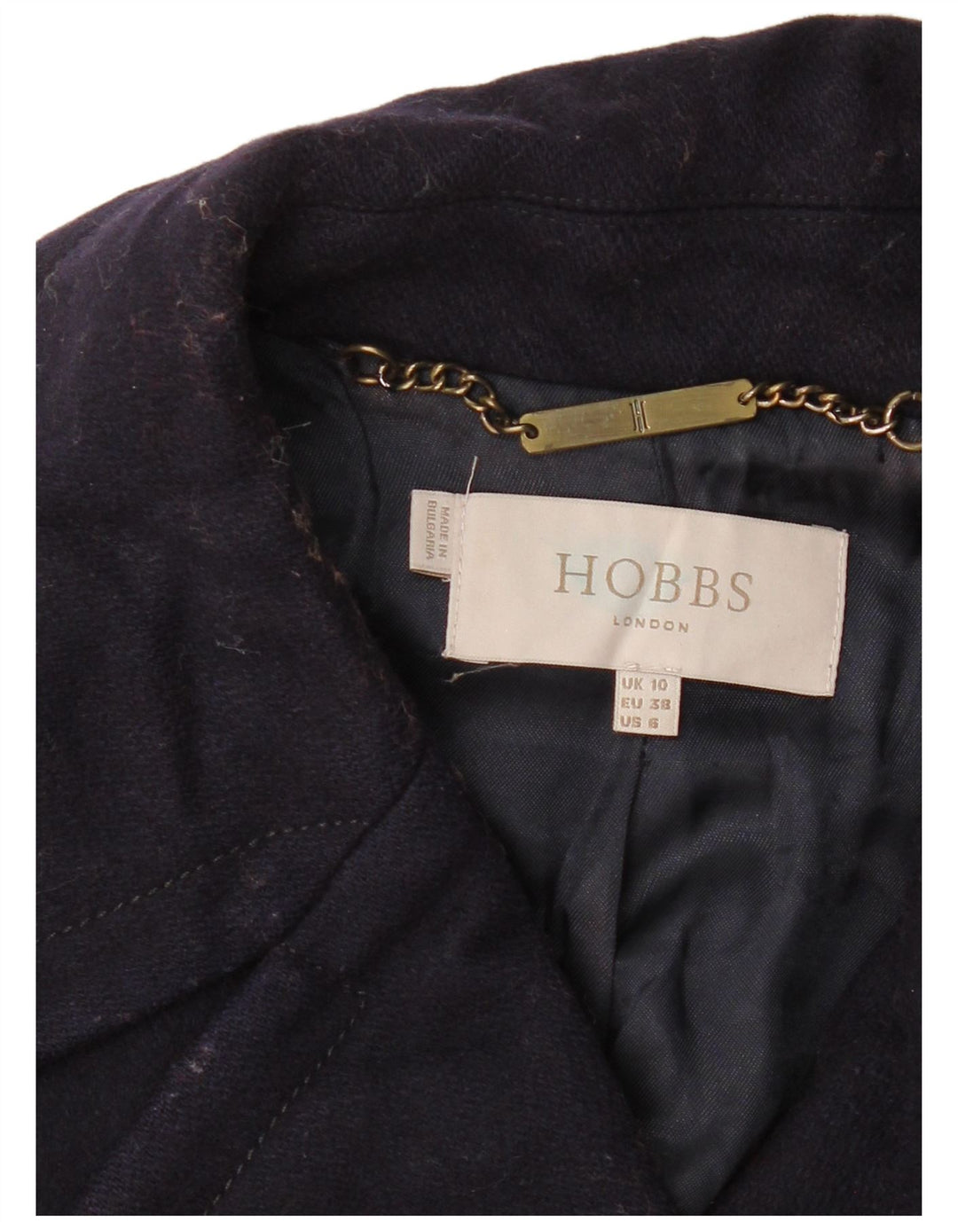 Casaco feminino Hobbs com peito duplo Reino Unido 10 pequeno azul marinho