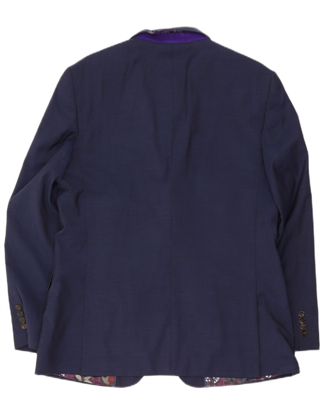 Jaqueta blazer masculina de 2 botões Ted Baker Reino Unido 44 2XL lã azul marinho