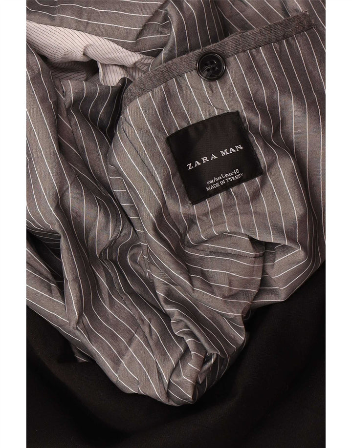 Jaqueta blazer masculina Zara com 1 botão Reino Unido 40 grande preto