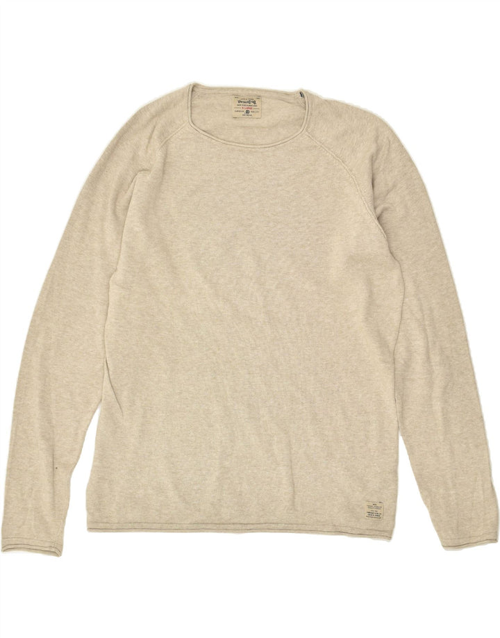 JACK & JONES Womens Crew Neck Jumper Sweater XL Beige Cotton | Vintage Jack & Jones | Thrift | Second-Hand Jack & Jones | Used Clothing | Messina Hembry 