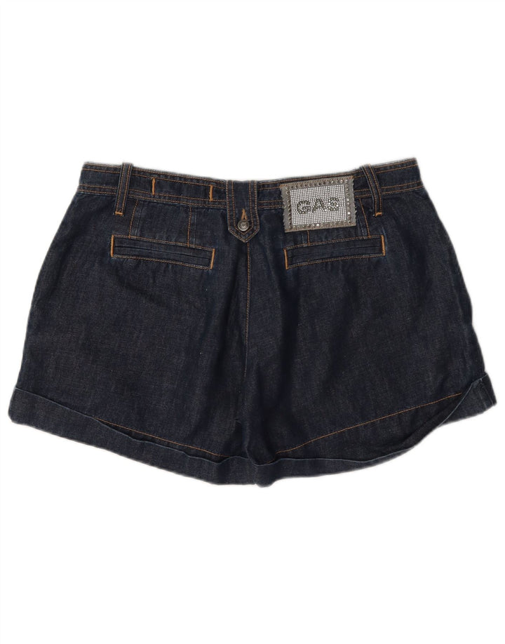 Shorts jeans feminino Gas W29 médio algodão azul marinho
