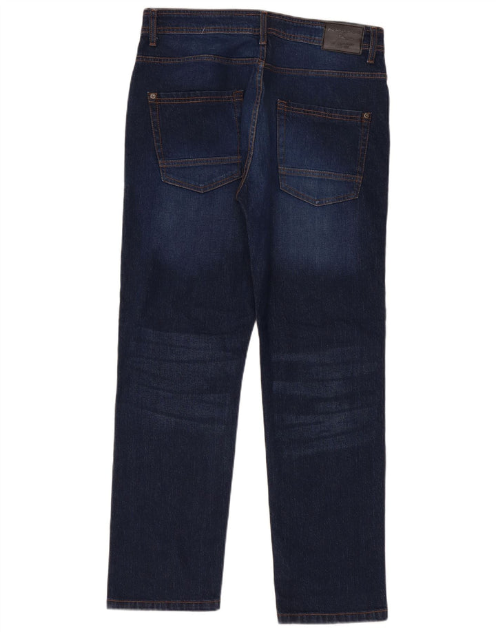 Kangaroo Poo Mens Slim Jeans W34 L30 Azul Marinho Algodão