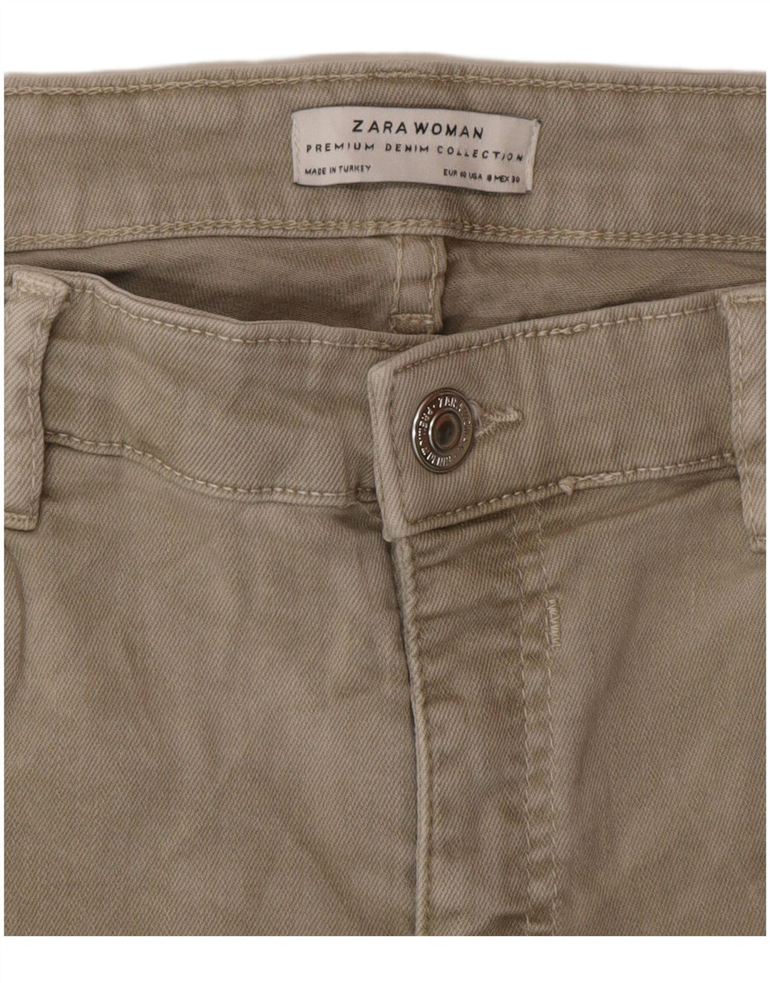 Zara Jeans Slim Feminino EU 40 Médio W30 L26 Cinza