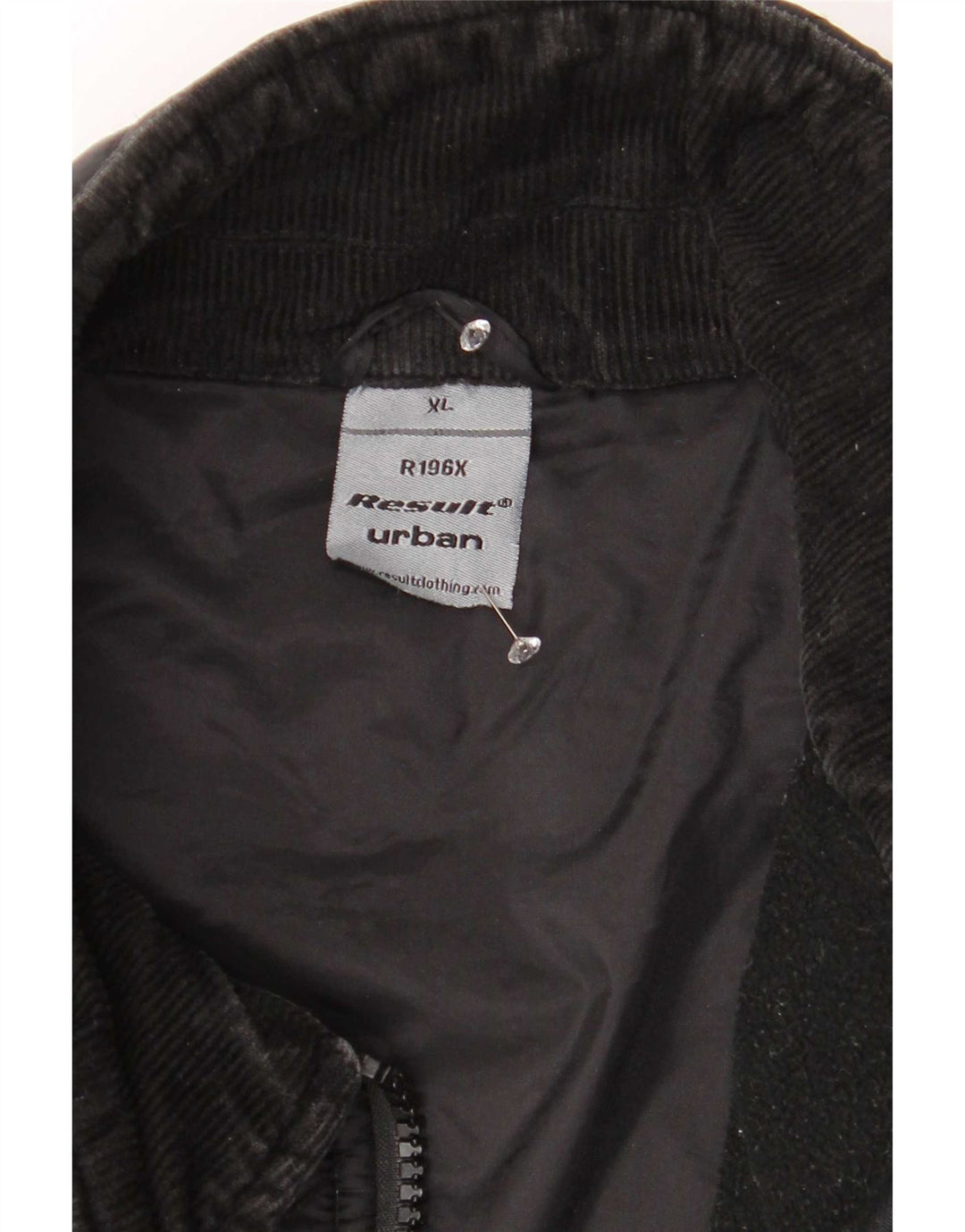 Jaqueta acolchoada masculina vintage UK 42 XL preto nylon
