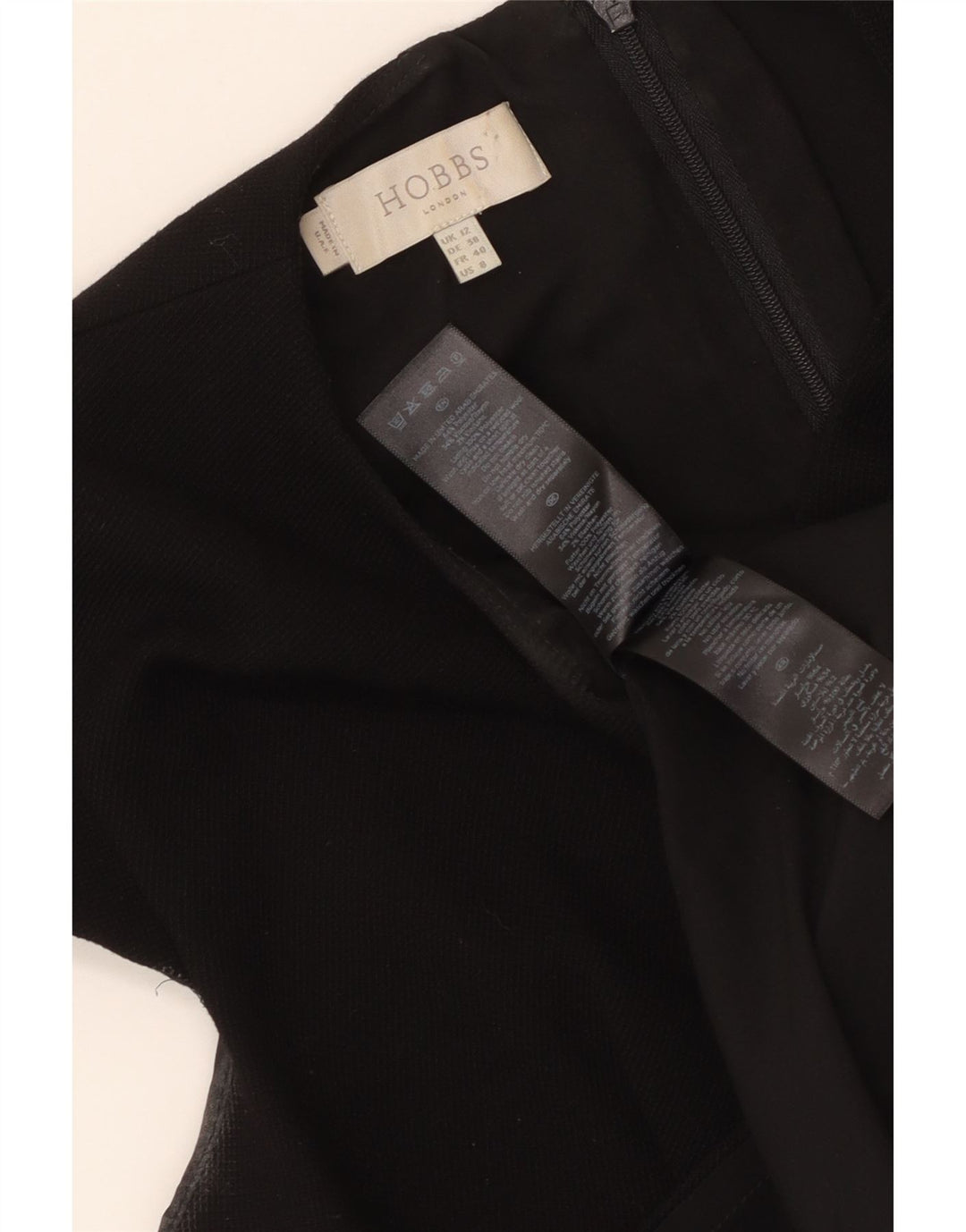 Vestido bainha feminino Hobbs UK 12 poliéster preto médio