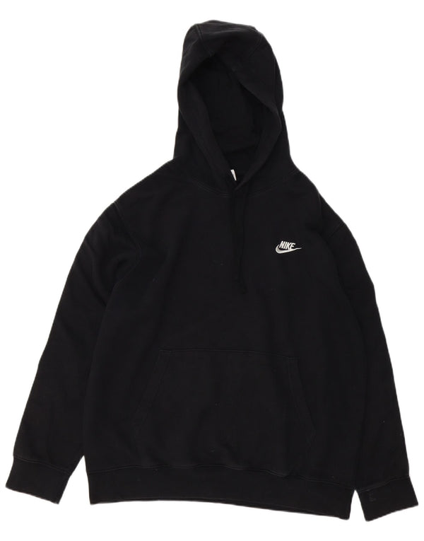 NIKE Mens Graphic Hoodie Jumper Grande Algodão Preto