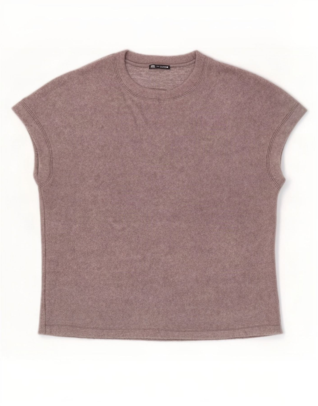 Camiseta feminina Zara UK 14 cinza médio acrílico