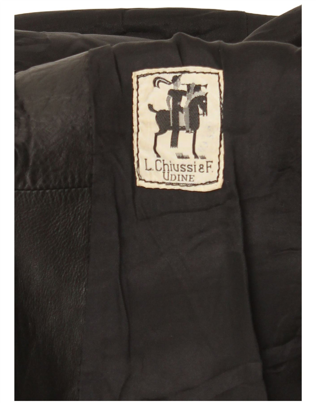 Casaco de couro feminino vintage UK 10 pequeno preto