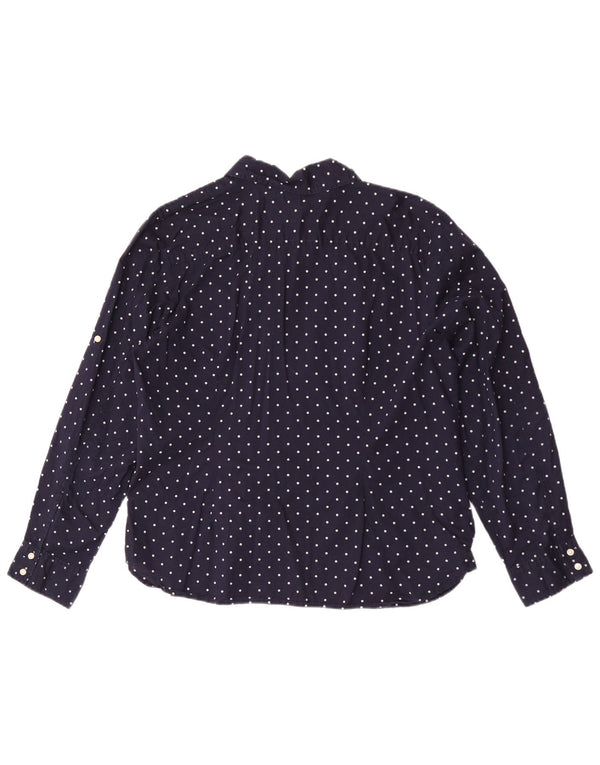 Camisa feminina Tommy Hilfiger UK 20 2XL algodão manchado azul marinho