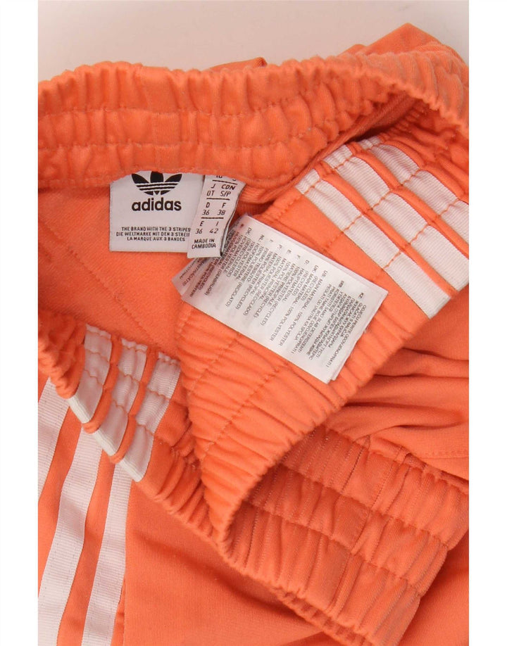 Shorts esportivos femininos Adidas UK 10 pequeno laranja poliéster