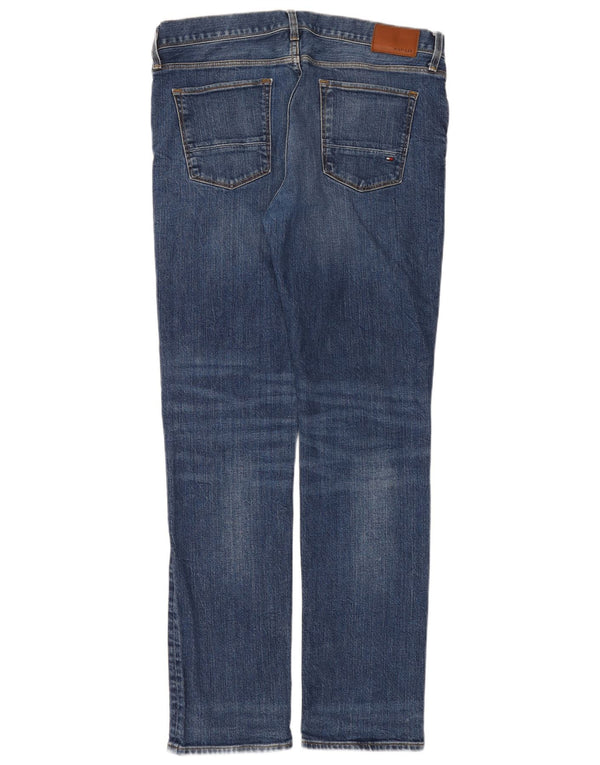 Tommy Hilfiger Masculino Denton Straight Jeans W34 L32 Azul Algodão