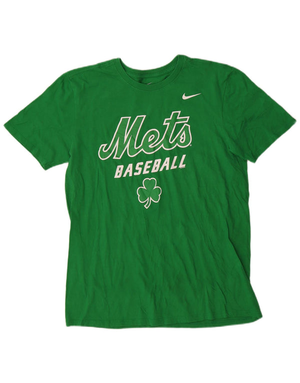 Camiseta Nike Mens Mets Graphic Top Grande Algodão Verde