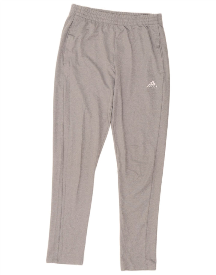 Calça de treino feminina Adidas poliéster cinza médio